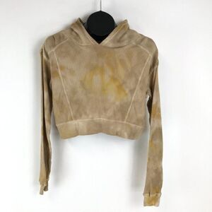 NEW Wild Fable Tie-Dye Waffle Knit Crop Hoodie Women's Large Thermal Pullover